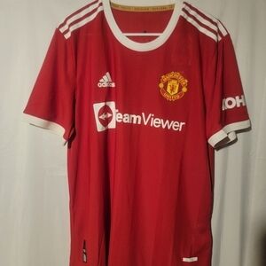 Adidas Manchester United 2021/22 Authentic Home Jersey Red Men’s Size LARGE